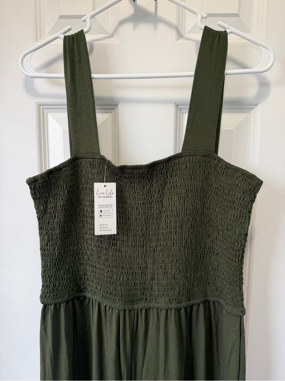 NWT CUPSHE Olive Green Sleeveless Jumpsuit Size Large
